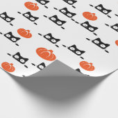 Halloween-Katzen und Kürbisgeflecht Geschenkpapier (Ecke)