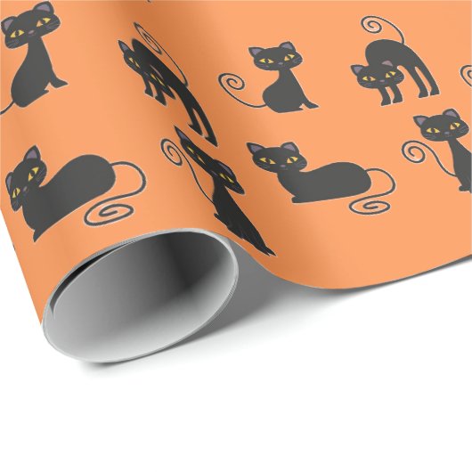Halloween Katzen und Wrapping Paper Geschenkpapier (Rolleneckpunkt)