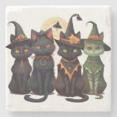 Halloween Katzen Untersetzer, Katzen-Untersetzer,  Steinuntersetzer (Vorderseite)