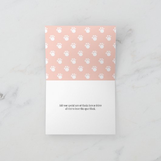 Halloween-Katzen-Windel-rosa Babyparty danken Dankeskarte (Innenseite)