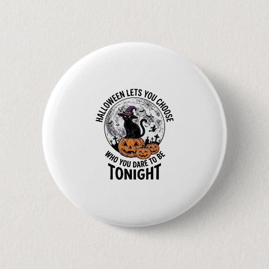 Halloween-Katzen-Zitat Gruseliger Kürbis-Hexen-Gra Button (Vorderseite)