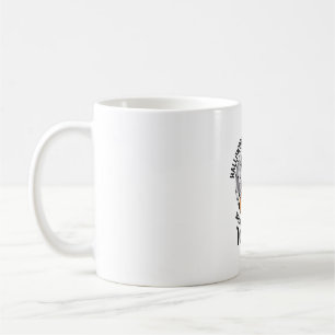 Halloween-Katzen-Zitat Gruseliger Kürbis-Hexen-Gra Kaffeetasse