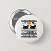 Halloween-Katzenaugen-Spooky-Trick oder Treat Tren Button (Vorne & Hinten)