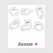 Halloween-Katzenbou Aufkleber (Blatt)