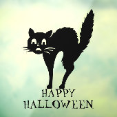 Halloween-Katzenbraun-Textanstalten Fensteraufkleber (Blatt 3)