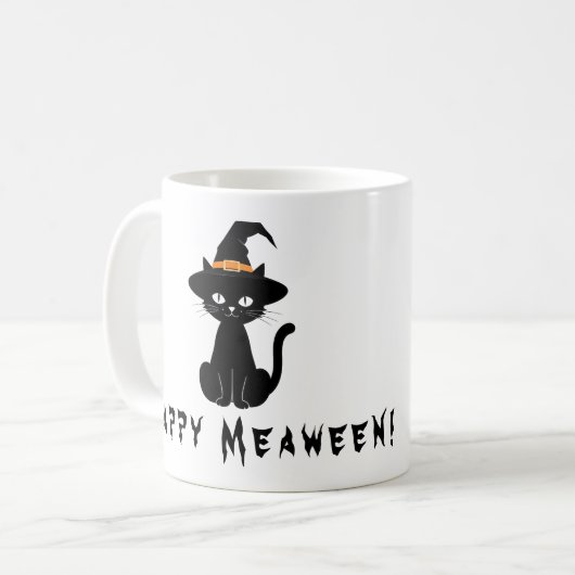 Halloween-Katzendesign Kaffeetasse (Vorderseite Links)