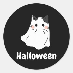 Halloween-Katzenghost Runder Aufkleber