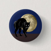 Halloween Katzenjammer auf Vollmondnacht Button (Vorderseite)