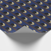 Halloween Katzenjammer auf Vollmondnacht Geschenkpapier (Ecke)