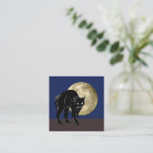 Halloween Katzenjammer auf Vollmondnacht Quadratische Visitenkarte (Stehend Vorderseite)