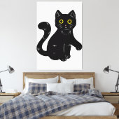 Halloween-Katzenjunges Leinwanddruck (Insitu (Schlafzimmer))