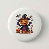 Halloween-Katzenknöpfe Button (Vorderseite)