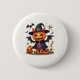 Halloween-Katzenknöpfe Button
