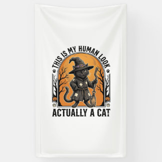 Halloween-Katzenkostüm Lustiges Vintage-Hexenkatze Banner