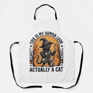 Halloween-Katzenkostüm Lustiges Vintage-Hexenkatze Schürze