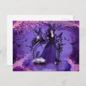 Halloween-Katzenkunst von Renee Lavoie Postkarte (Vorne/Hinten)