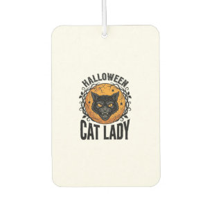 Halloween Katzenlady Vintage Schwarze Katze T-Shir Autolufterfrischer