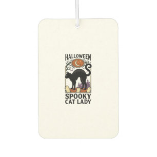 Halloween Katzenlady Vintage Schwarze Katze T-Shir Autolufterfrischer