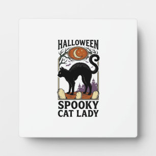 Halloween Katzenlady Vintage Schwarze Katze T-Shir Fotoplatte