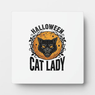 Halloween Katzenlady Vintage Schwarze Katze T-Shir Fotoplatte