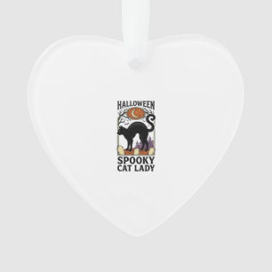 Halloween Katzenlady Vintage Schwarze Katze T-Shir Ornament