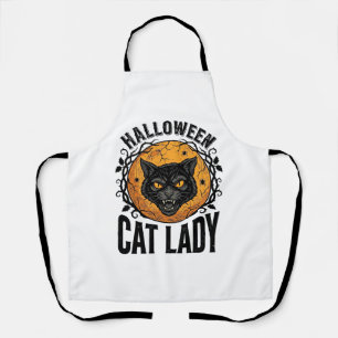 Halloween Katzenlady Vintage Schwarze Katze T-Shir Schürze