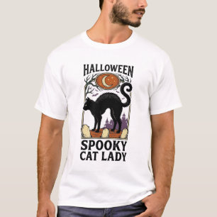 Halloween Katzenlady Vintage Schwarze Katze T-Shir T-Shirt