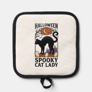 Halloween Katzenlady Vintage Schwarze Katze T-Shir Topflappen