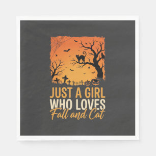 Halloween Katzenliebhaber Herbstsonnenuntergang Gr Serviette