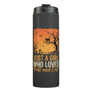 Halloween Katzenliebhaber Herbstsonnenuntergang Gr Thermosbecher
