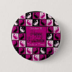 Halloween-Katzenmosaik Button