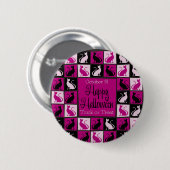 Halloween-Katzenmosaik Button (Vorne & Hinten)