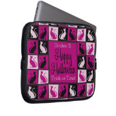Halloween-Katzenmosaik Laptopschutzhülle (Vorne Rechts)
