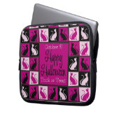 Halloween-Katzenmosaik Laptopschutzhülle (Vorderseite Links)