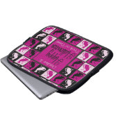 Halloween-Katzenmosaik Laptopschutzhülle (Vorne Knopf)