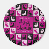 Halloween-Katzenmosaik Magnet (Vorne)