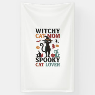 Halloween Katzenmutter Vintage Hexen Katzenliebhab Banner