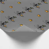 Halloween-Katzenpapier Geschenkpapier (Ecke)