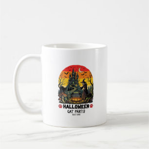 Halloween-Katzenparty Hexenkessel Schwarze Katzen Kaffeetasse