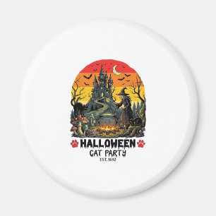 Halloween-Katzenparty Hexenkessel Schwarze Katzen  Magnet
