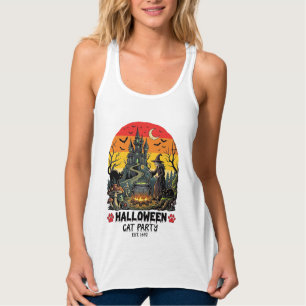 Halloween-Katzenparty Hexenkessel Schwarze Katzen  Tank Top