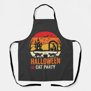 Halloween-Katzenparty Hexenkessel Silhouette Desi Schürze