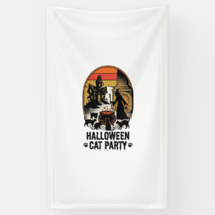 Halloween-Katzenparty Vintage-Hexen-Katzen-Design_ Banner