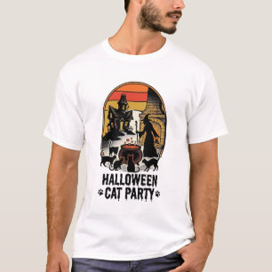 Halloween-Katzenparty Vintage-Hexen-Katzen-Design_ T-Shirt