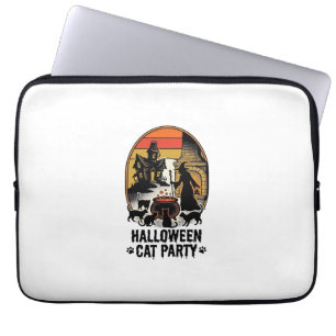 Halloween-Katzenparty Vintage-Hexenkatzen-Design_1 Laptopschutzhülle