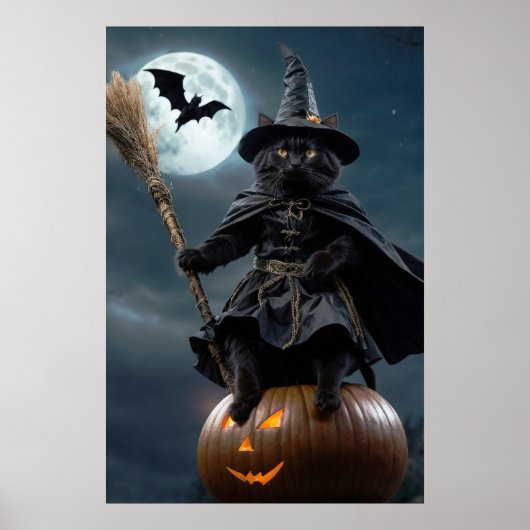 Halloween-Katzenposter Poster (Vorne)