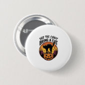 Halloween-Katzenshirt für Geschenk an unheimliche Button (Vorne & Hinten)