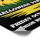 Halloween Kaution Hexe überquert flying Broomstick Poster (Ecke)