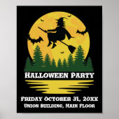Halloween Kaution Hexe überquert flying Broomstick Poster (Vorne)