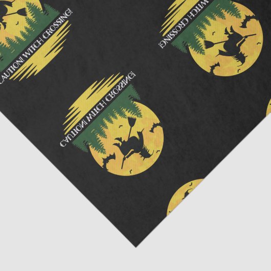 Halloween Kaution Hexe überquert flying Broomstick Seidenpapier (Ausschnitt)